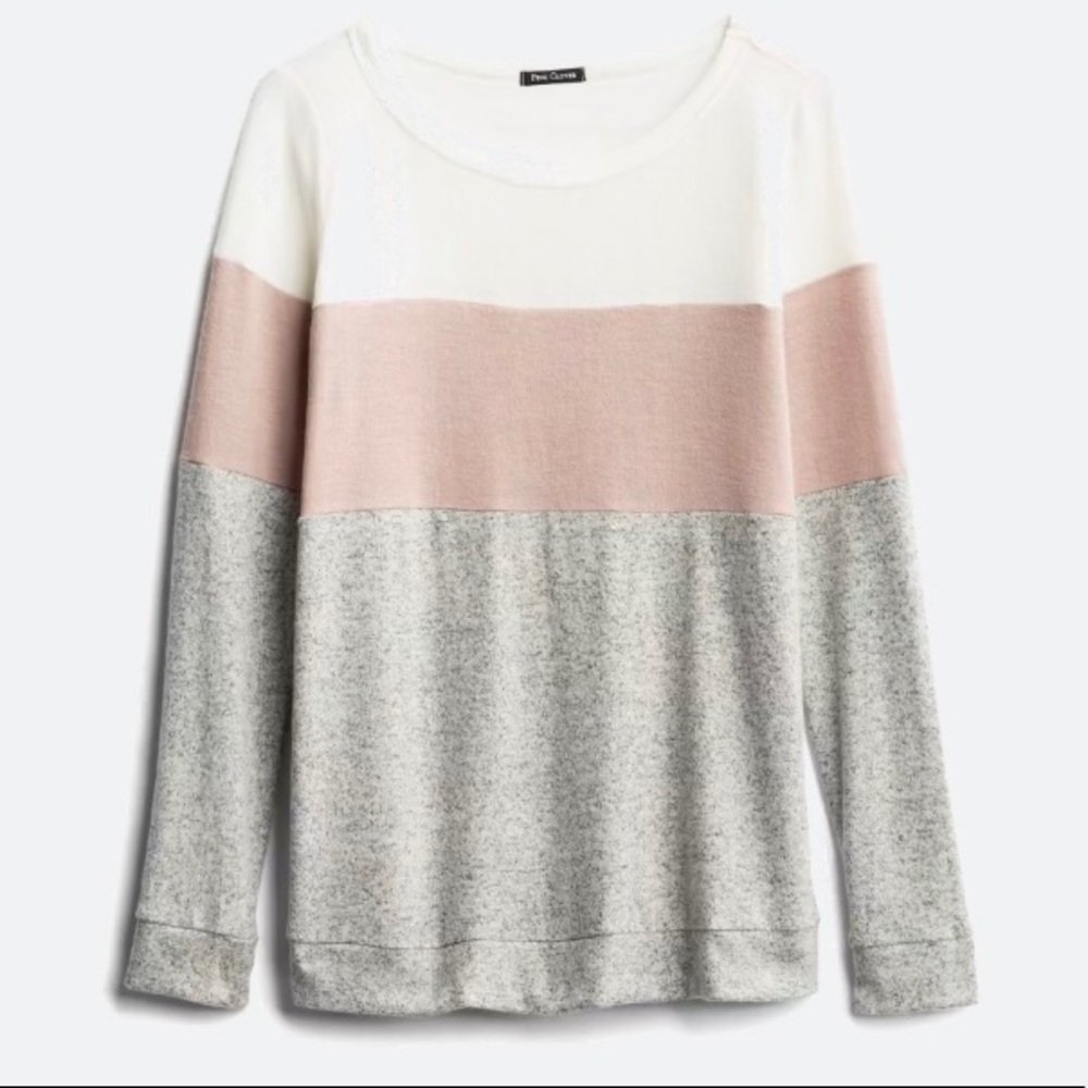 Pink clover brushed knit top